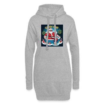 Père Noël piscine Cadeaux amusants Noël - Sweat-shirt à capuche long Femme - gris chiné - Devant