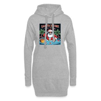 Père Noël piscine Cadeaux amusants Noël - Sweat-shirt à capuche long Femme - gris chiné - Devant
