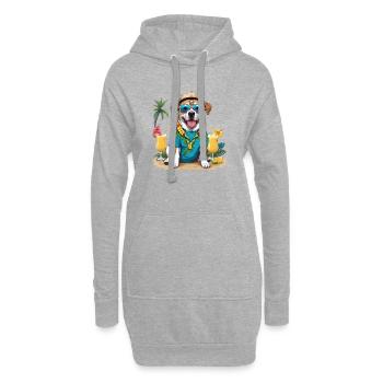Vacances pour chiens Vacances pour chiens Île d’Hawaï Mer - Sweat-shirt à capuche long Femme - gris chiné - Devant