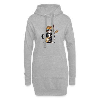 Cat Rocker Cat HardRock Gift - Sweat-shirt à capuche long Femme - gris chiné - Devant