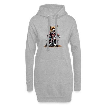 Motocross Vélo Chien Chien Cadeau Supermoto - Sweat-shirt à capuche long Femme - gris chiné - Devant