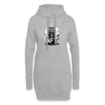 Cat Rocker Cat HardRock Gift - Sweat-shirt à capuche long Femme - gris chiné - Devant