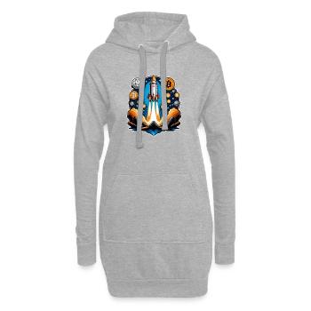 Bitcoin Crypto Crypto à la lune Cadeau - Sweat-shirt à capuche long Femme - gris chiné - Devant