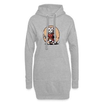 Cat Römischer Krieger Katze Geschenk - Hoodie-Kleid - Grau meliert - Vorne