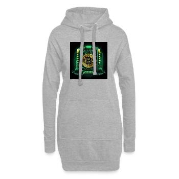 Bitcoin Crypto Crypto à la lune Cadeau CPU - Sweat-shirt à capuche long Femme - gris chiné - Devant