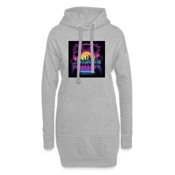 Retro City Neon Color Geschenk Gaming Retro World - Hoodie-Kleid - Grau meliert - Vorne