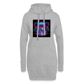 Retro City Neon Color Geschenk Gaming Retro World - Hoodie-Kleid - Grau meliert - Vorne