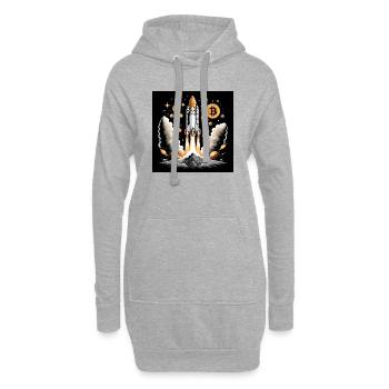Bitcoin Crypto Crypto to the Moon Gift Rocket - Hoodie Dress - heather grey - Front