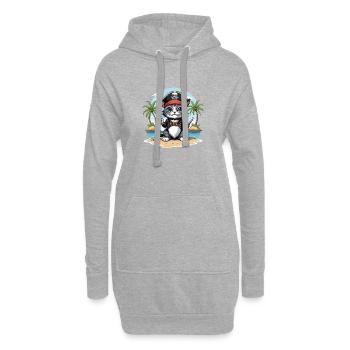 Pirate Chat Drôle Enfants Chemise Cadeau Pirate - Sweat-shirt à capuche long Femme - gris chiné - Devant