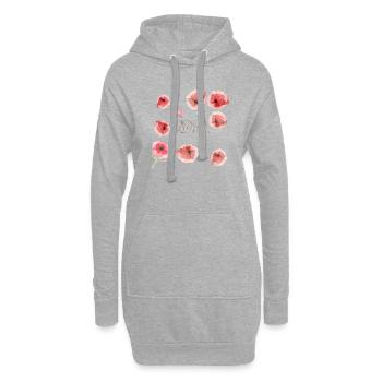 Thank you for everything -Danke dankeschön Blumen - Hoodie-Kleid - Grau meliert - Vorne