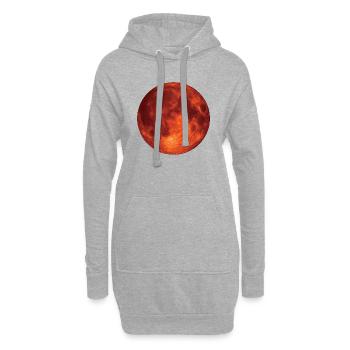 Blut-Mond - Hoodie-Kleid - Grau meliert - Vorne