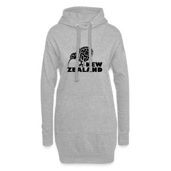 New Zealand kiwi lettrage Nouvelle-Zélande, noir - Sweat-shirt à capuche long Femme - gris chiné - Devant