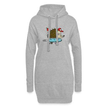 Skater Igel by Cheslo - Hoodie-Kleid - Grau meliert - Vorne