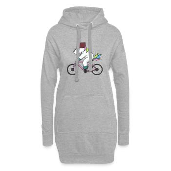 Einhorn Fahrrad Geschenk Radsport Biker fahren. - Hoodie-Kleid - Grau meliert - Vorne