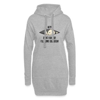 Grossesse bébé cadeau maman enceinte humour - Sweat-shirt à capuche long Femme - gris chiné - Devant