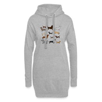 super süße Dackel , Geschenkidee , Poster - Hoodie-Kleid - Grau meliert - Vorne