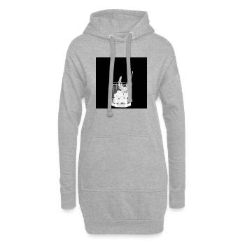 Kleines Glas Gin and Tonic - Design - Sommer-Drink - Hoodie-Kleid - Grau meliert - Vorne