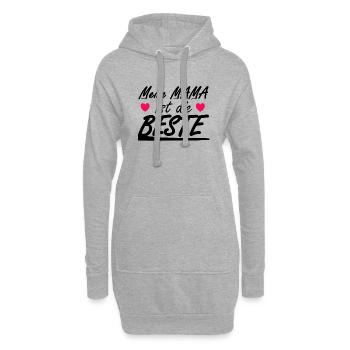 Meine Mama ist die Beste - Hoodie-Kleid - Grau meliert - Vorne