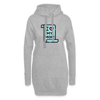 Ich liebe meine Mutter Mutti Mom Mummy Muttertag - Hoodie-Kleid - Grau meliert - Vorne