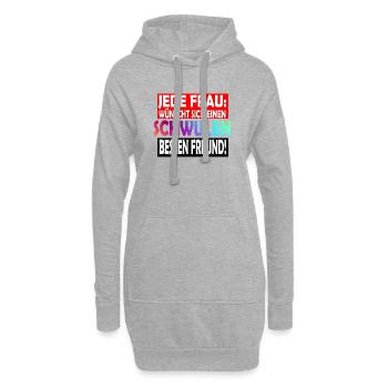 Schwuler Freund / Bester Freund - Hoodie-Kleid - Grau meliert - Vorne