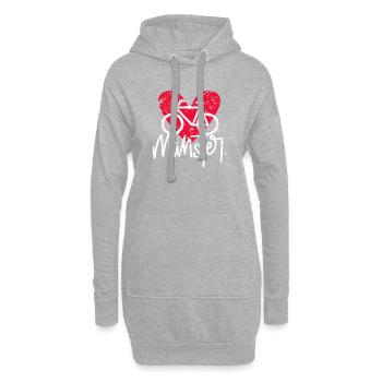 Munster ville cyclable - Sweat-shirt à capuche long Femme - gris chiné - Devant