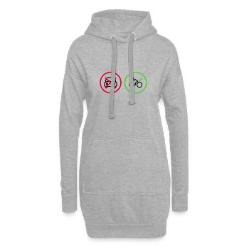 No Car Yes Bike Fahrrad Auto - Hoodie-Kleid - Grau meliert - Vorne