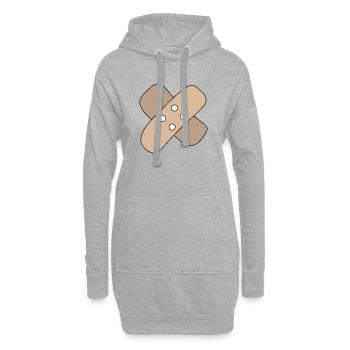Patch, blessure, blessure, guérison, idée cadeau - Sweat-shirt à capuche long Femme - gris chiné - Devant