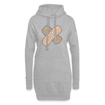 Patch, blessure, blessure, guérison, idée cadeau - Sweat-shirt à capuche long Femme - gris chiné - Devant