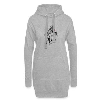 Chevalier - Croisé - Chevalier - Épée - Sweat-shirt à capuche long Femme - gris chiné - Devant