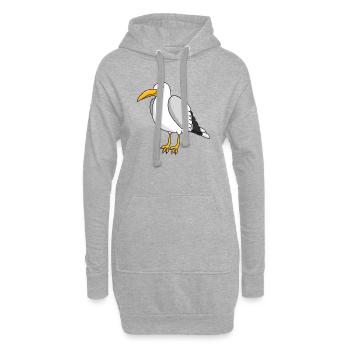 mouette - Sweat-shirt à capuche long Femme - gris chiné - Devant