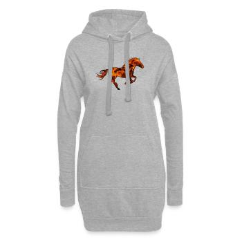 Cheval de cheval - Sweat-shirt à capuche long Femme - gris chiné - Devant