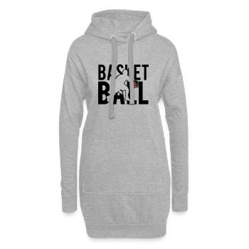 Basket ball - Sweat-shirt à capuche long Femme - gris chiné - Devant