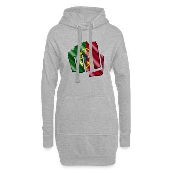 Portugal - Sweat-shirt à capuche long Femme - gris chiné - Devant