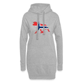 Eligard / Norvège drapeau vacances voyage cadeau - Sweat-shirt à capuche long Femme - gris chiné - Devant