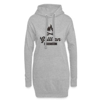 Grill an - Welt aus - dunkel - Hoodie-Kleid - Grau meliert - Vorne