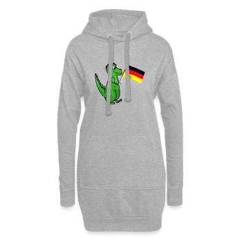 Deutschland Fußball WM Dino - Hoodie-Kleid - Grau meliert - Vorne