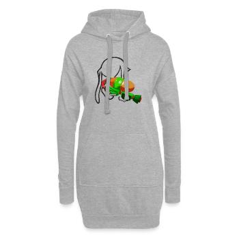 Inklink mit Waffe, Splatoon, Gamer, Zocken - Hoodie-Kleid - Grau meliert - Vorne