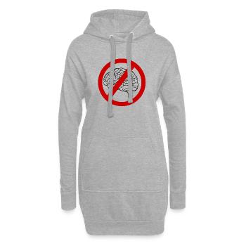 Gehirn verboten (Denken verboten) Verbotszeichen - Hoodie-Kleid - Grau meliert - Vorne