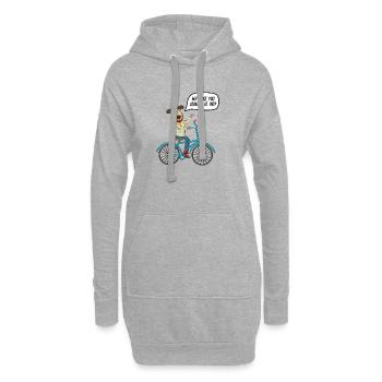 vélo - Sweat-shirt à capuche long Femme - gris chiné - Devant