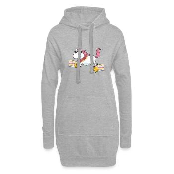 Voler la licorne - Sweat-shirt à capuche long Femme - gris chiné - Devant