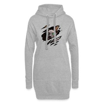 Chat Sphynx en moi - Sweat-shirt à capuche long Femme - gris chiné - Devant