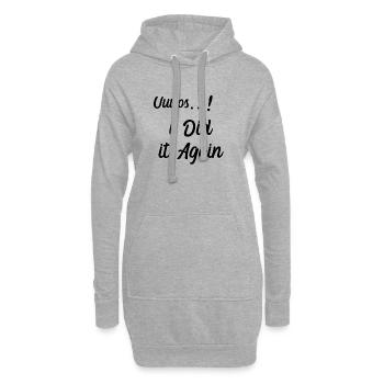 i did it again Schwanger Schwangerschaft Pregnant - Hoodie-Kleid - Grau meliert - Vorne