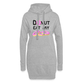 Ne mange pas mes beignets! - Sweat-shirt à capuche long Femme - gris chiné - Devant