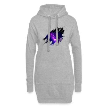 Idée Cadeau Espace Galaxie Voie Lactée - Sweat-shirt à capuche long Femme - gris chiné - Devant