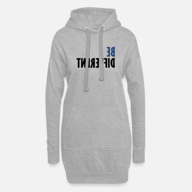 Spruch Statement - Hoodie-Kleid - Grau meliert