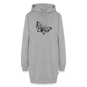 papillon simple - Sweat-shirt à capuche long Femme - gris chiné - Devant
