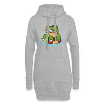 Tortues tortues d'été reptiles - Sweat-shirt à capuche long Femme - gris chiné - Devant
