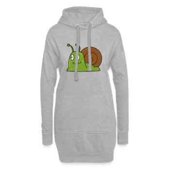 Escargot comique cadeau escargots animaux nature enfant - Sweat-shirt à capuche long Femme - gris chiné - Devant