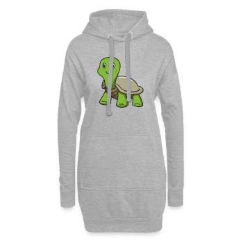 Schildkröte Geschenk Tier Natur Comic Kinder süß - Hoodie-Kleid - Grau meliert - Vorne
