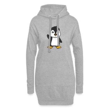 Pinguin Geschenk Tier niedlich Comic Tier Pinguine - Hoodie-Kleid - Grau meliert - Vorne